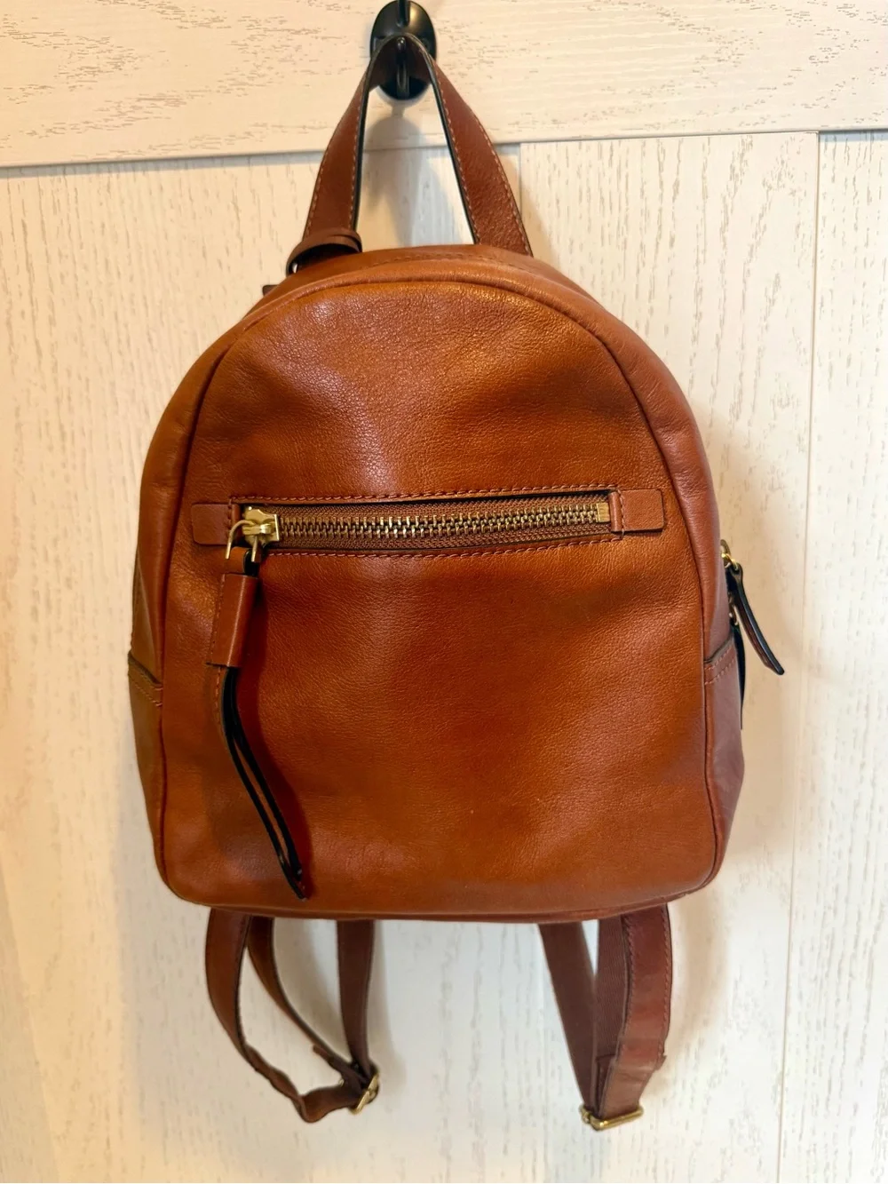 Fossil Cognac Leather Megan Mini Backpack